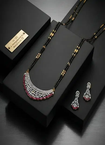 Latest American Diamond Vol 2 Mangalsutra With Earrings